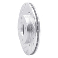 R1 80-08 Audi 4000 Front Left Drilled & Slotted Silver Brake Rotor