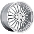 ~(34 lbs. 21X21X10)~ TSW SILVERSTONE 19x8.0 5/100 ET35 CB72.1 SILVER W/MIRROR CUT FACE AND LIP