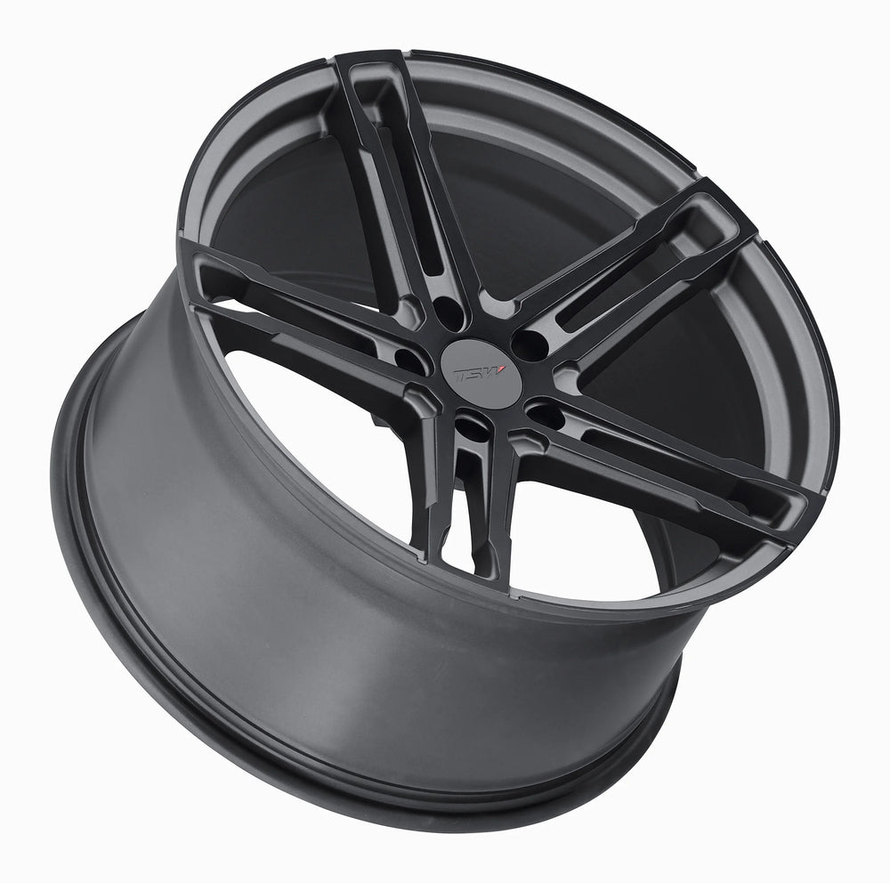~(29 lbs. 21X21X11)~ TSW MECHANICA 19x9.5 5/120 ET39 CB76.1 MATTE GUNMETAL W/MATTE BLACK FACE