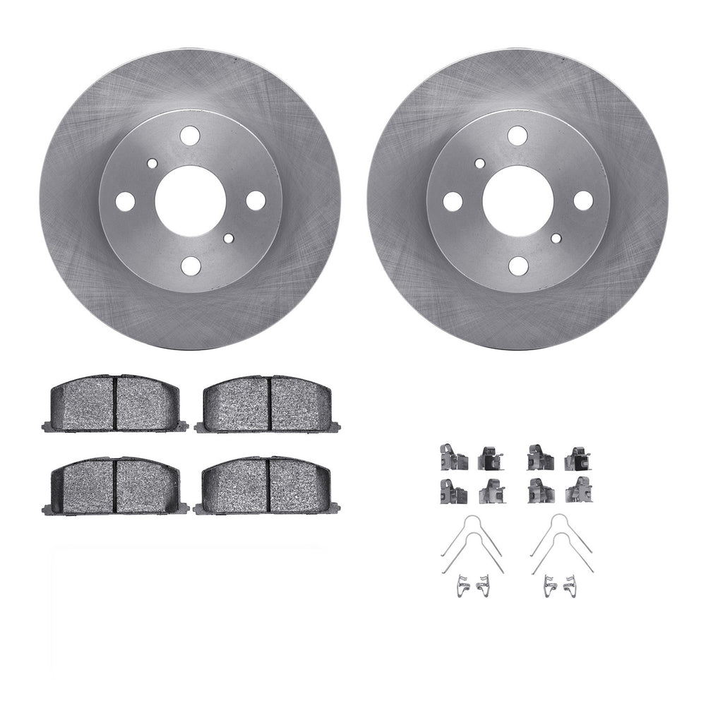 R1 88-92 Geo Prizm Front Brake Rotor Set w/Ceramic Pads and Hardware