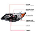OE STYLE PROJECTOR HEADLIGHT- GLOSSY BLACK- LEFT