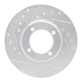 R1 81-82 Toyota Cressida Front Left Drilled & Slotted Silver Brake Rotor