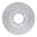 R1 81-82 Toyota Cressida Front Left Drilled & Slotted Silver Brake Rotor