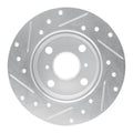 R1 85-86 Toyota MR2 Rear Right Drilled & Slotted Silver Brake Rotor