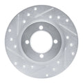 R1 80-83 Toyota Corolla (US/Canada) Front Left Drilled & Slotted Silver Brake Rotor