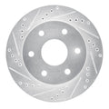 R1 Concepts Brake Rotor Drilled and Slotted Silver Fits Cadillac Escalade