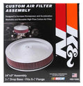 K&N 14in Red Custom Air Cleaner Assembly - 5.125in ID x 14in OD x 2.75in H x 1.25in Drop Base