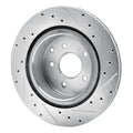 DFC 03-08 Infiniti G35 Rear Left Drilled & Slotted Silver Brake Rotor
