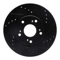 R1 03-17 Acura ILX Front Right Drilled & Slotted Black Brake Rotor