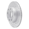 R1 82-83 Honda Civic Hatchback Front Right Drilled & Slotted Silver Brake Rotor
