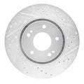 R1 09-15 Mitsubishi Lancer Front Right Drilled & Slotted Silver Brake Rotor
