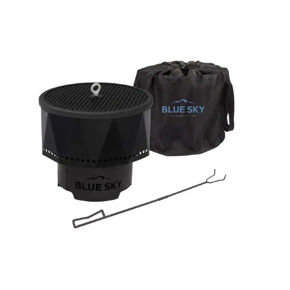 PORTABLE FIRE PIT WITH SPARK SCREEN AND POKER