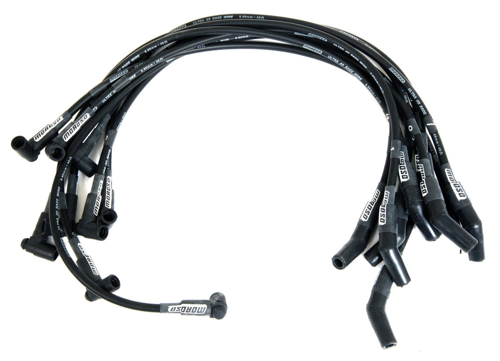 Moroso Ford 289-302 Ignition Wire Set - Ultra 40 - Unsleeved - HEI - Under Header - Black