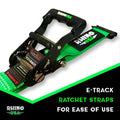 Rhino USA Utv Wheel Chock Tie-Down Kit (4-Wheel Kit) (Green)