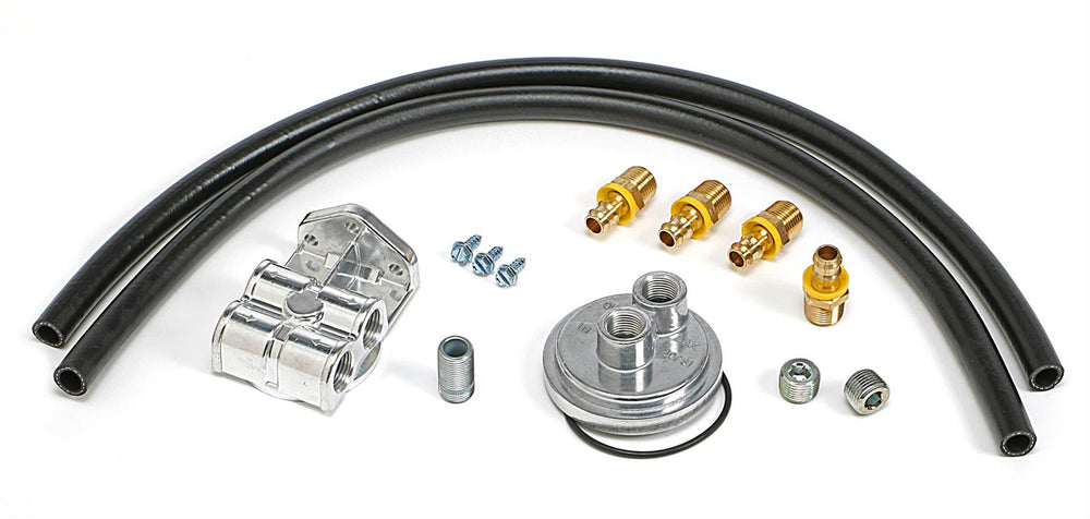 CAST ALUMINUM OIL FILTER RELOCATION KIT; HORIZONTAL PORTS195964 PONTIAC ENGINES