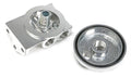 CAST ALUMINUM OIL FILTER RELOCATION KIT; HORIZONTAL PORTS195964 PONTIAC ENGINES