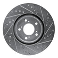 DFC 05-12 Acura RL Front Left Drilled & Slotted Silver Brake Rotor