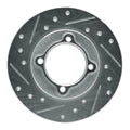 R1 Concepts Brake Rotor Drilled and Slotted Silver Fits Ford Festiva