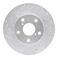 R1 92-98 Lexus SC300 Front Left Drilled & Slotted Silver Brake Rotor