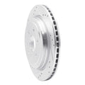 R1 10-16 Cadillac SRX Rear Left Drilled & Slotted Silver Brake Rotor