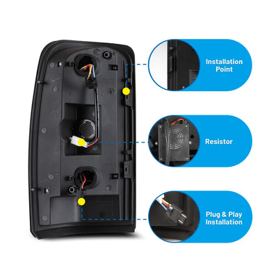 Winjet black tail light