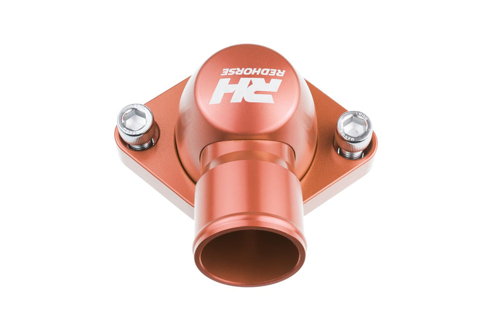 ALUMINUM WATER NECK 1.25IN HOSE FOR CHEVY V8 ALL ENGINE RED