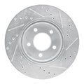 R1 05-12 Ford Escape Front Left Drilled & Slotted Silver Brake Rotor