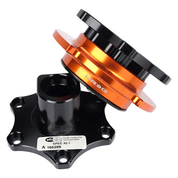 NRG Quick Release - Black Shinny Body / Orange Shinny Ring SFI SPEC 42.1