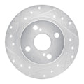 R1 87-92 Chevrolet Nova Rear Left Drilled & Slotted Silver Brake Rotor