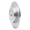 R1 87-92 Chevrolet Nova Rear Left Drilled & Slotted Silver Brake Rotor