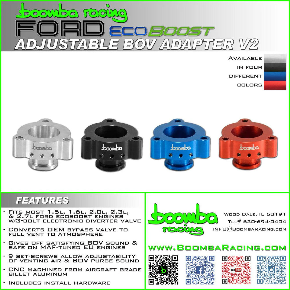 Boomba Racing FORD EB ADJUSTABLE BOV ADAPTOR 2- BLACK