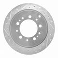 R1 17-21 Toyota Land Cruiser Rear Left Drilled & Slotted Silver Brake Rotor