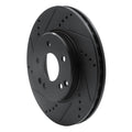 R1 96-15 Mercedes-Benz SLK230 Front Left Drilled & Slotted Black Brake Rotor