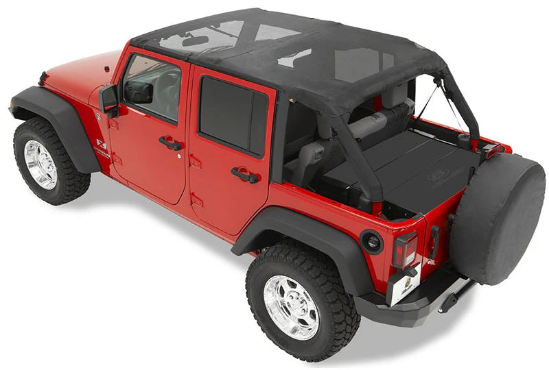 ~(6 lbs. 20X10X10)~ Header Bikini Top; Safari-style Mesh Jeep 07-09 Wrangler Unlimited; Safari (extended length); requires 51243-01 channel;