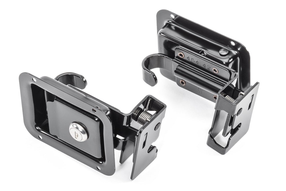~(4 lbs. 6X6X6)~ Paddle-style Door Handle Latches Kit Black Jeep 97-06 Wrangler; Set of two Paddle Handle latches hardware