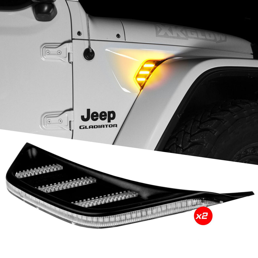 XK Glow Amber Jeep Air Vent Light w/ Turn Signal & Running Light