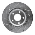 R1 Concepts Brake Rotor Drilled and Slotted Silver Fits Nissan Juke