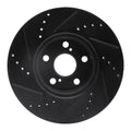 R1 08-19 Pontiac Vibe Front Right Drilled & Slotted Black Brake Rotor