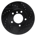 R1 91-06 BMW 328I Front Right Drilled & Slotted Black Brake Rotor