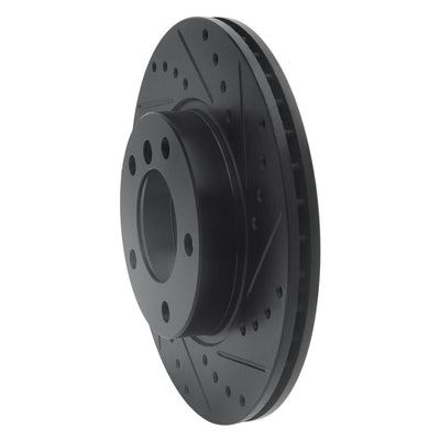R1 91-06 BMW 328I Front Right Drilled & Slotted Black Brake Rotor