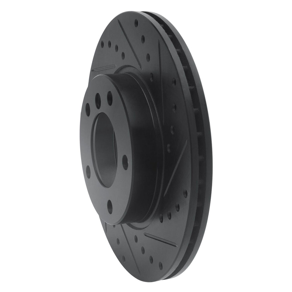 R1 91-06 BMW 328I Front Right Drilled & Slotted Black Brake Rotor