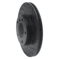 R1 91-06 BMW 328I Front Right Drilled & Slotted Black Brake Rotor