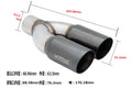 Megan Racing universal Stainless Twin Black Chrome 3.5 Tips (Passenger Side) 2.5 piping (Tip only)