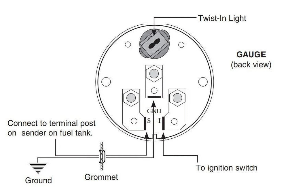 GAUGE FUEL LEVEL 2 1/16 16 E TO 158 F ELEC FORD