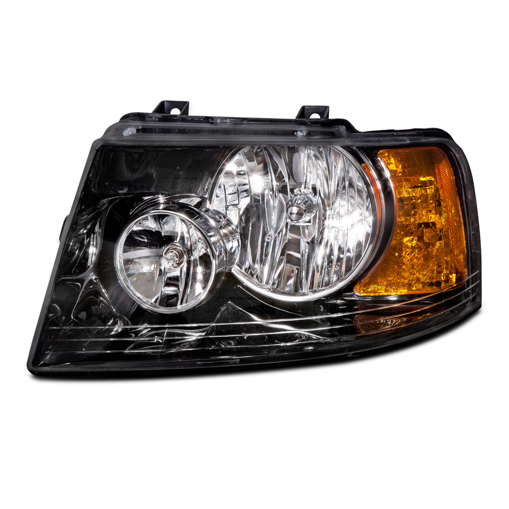 LH HEADLAMP ASSY COMPOSITE; W/BLACK BEZEL; EXPEDITION 0306