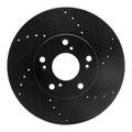 R1 06-15 Honda Civic Front Right Drilled & Slotted Black Brake Rotor