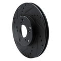 R1 06-15 Honda Civic Front Left Drilled & Slotted Black Brake Rotor