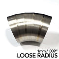 Ticon Industries 4in Dia 1.37D Loose Radius 45Deg Bend 1mm/.039in Pre Welded Titanium Pie Cut - 5pk