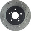 R1 90-16 Saab 9-2X Front Left Drilled & Slotted Black Brake Rotor