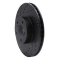R1 90-16 Saab 9-2X Front Left Drilled & Slotted Black Brake Rotor